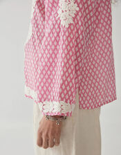Maison Hotel Embroidered Print Blouse, Pink (PINK), large