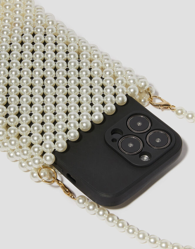 Embellished Pearl Phone Bag, , large