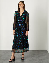 Susan Embellished Sequin Midi Dress, Black (BLACK), large