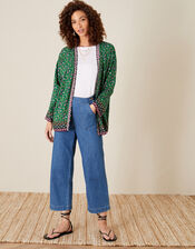 Paisley Print Kimono, Green (GREEN), large