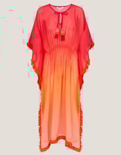 Miley Ombré Kaftan Dress, Orange (ORANGE), large