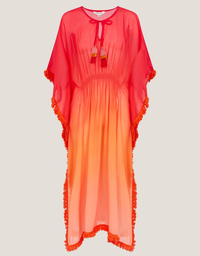 Miley Ombré Kaftan Dress, Orange (ORANGE), large