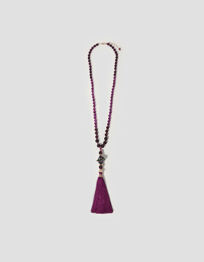 Beaded Tassel Necklace, , large