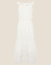 Schiffli Dress with Organic Cotton , White (WHITE), large