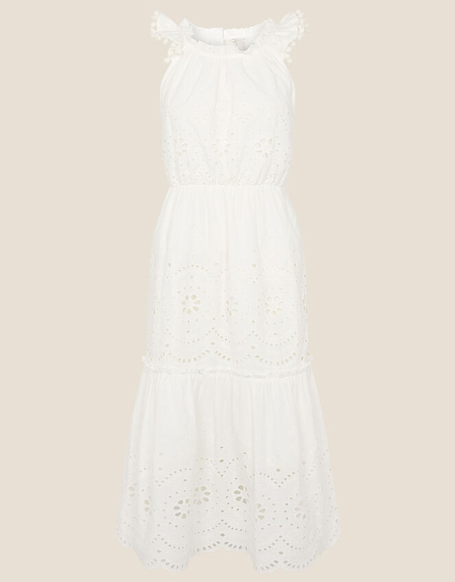 Schiffli Dress with Organic Cotton , White (WHITE), large