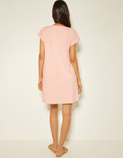 Jodie Tassel Beach Tunic Mini Dress, Pink (PINK), large