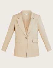 Jenny Jacket in Linen Blend, Natural (STONE), large