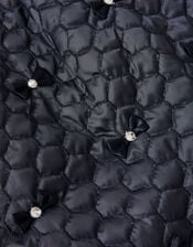 Bow Quilted Skirt, Blue (NAVY), large