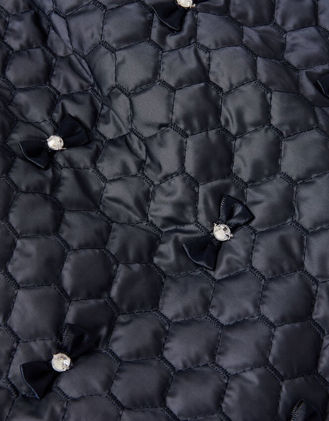 Bow Quilted Skirt, Blue (NAVY), large