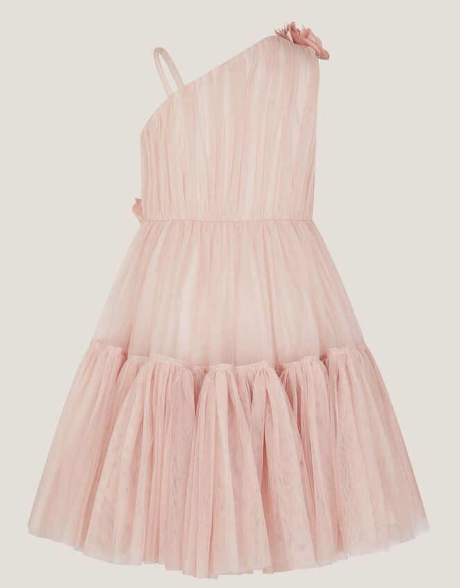 Ruby Asymmetric Flower Tulle Dress, Pink (PINK), large