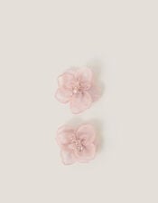 2-Pack Flower Bead Hair Clips, Pink (PALE PINK), large