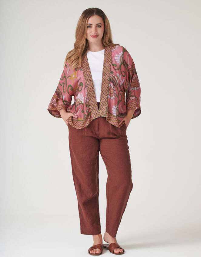 One Hundred Stars Giant Kantha Print Short Kimono, , large