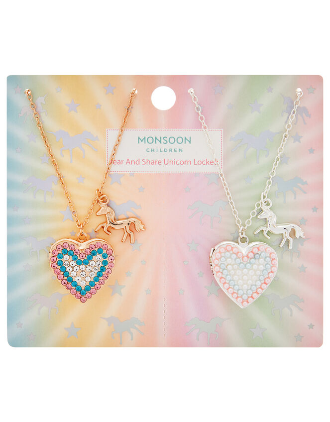 Unicorn Locket Friendship Necklace Set, , large