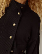 Naya High Neck Knitted Jacket, Black (BLACK), large