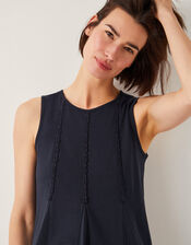 Tate Embroidered Trim Jersey Midi Dress, Blue (NAVY), large