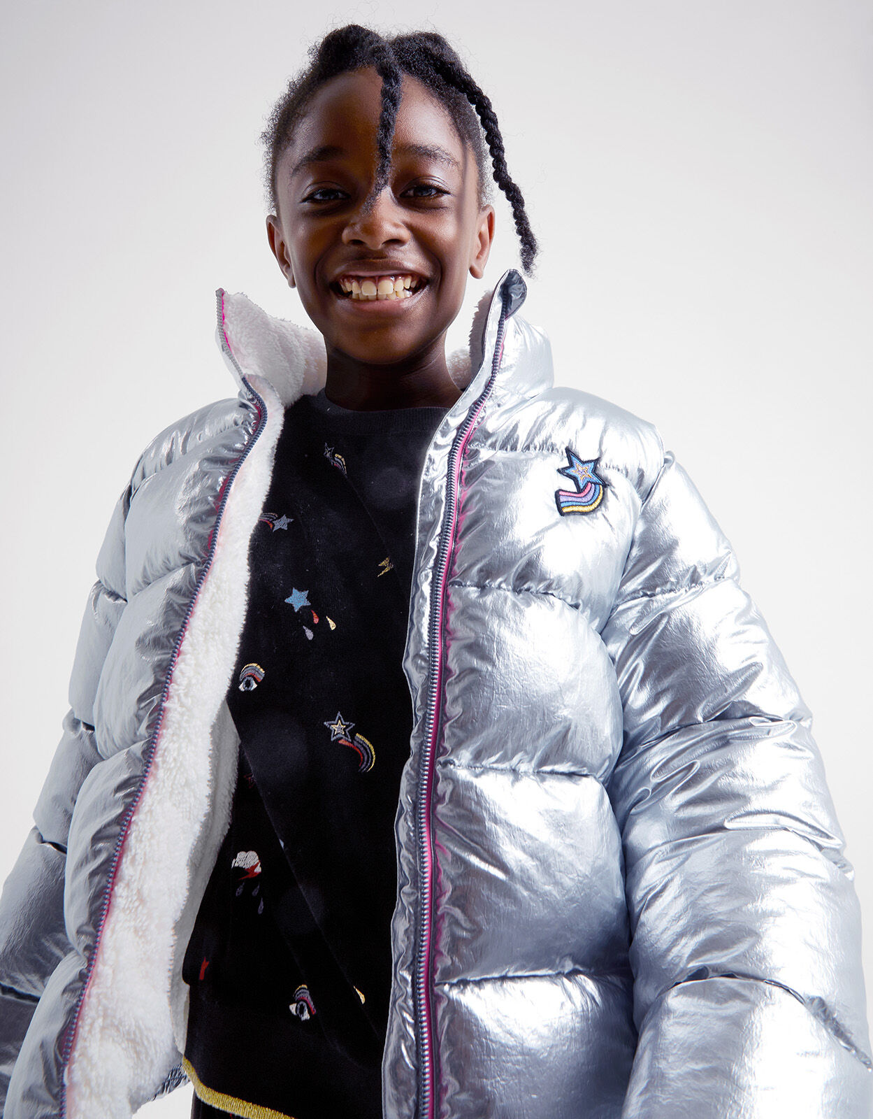 Starry Metallic Jacket Silver