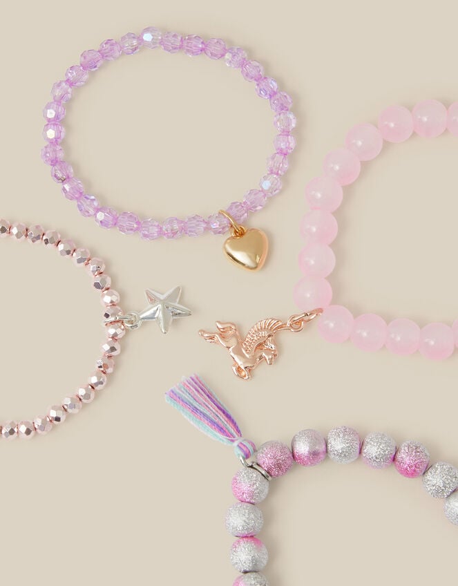 4-Pack Ombr&eacute; Unicorn Beaded Bracelets, , large