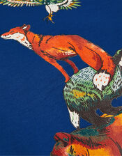 Woodland Animal Sweatshirt, Blue (BLUE), large