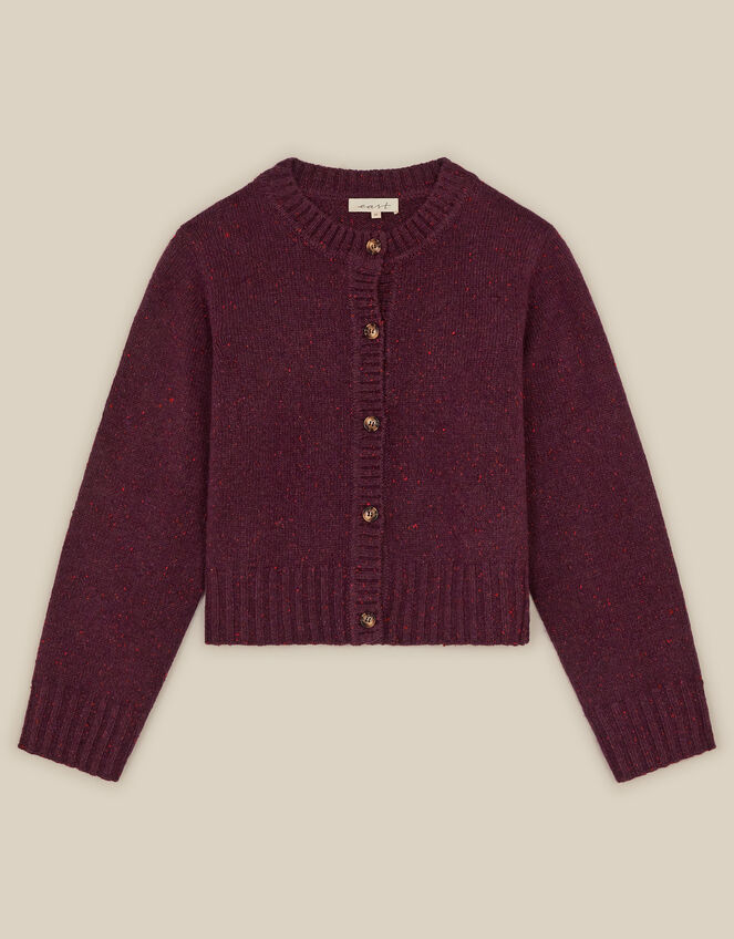 East Zoya Crew Neck Cardigan, Red (BERRY), large