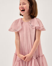 Elena Sequin Swing Party Dress, Pink (PALE PINK), large