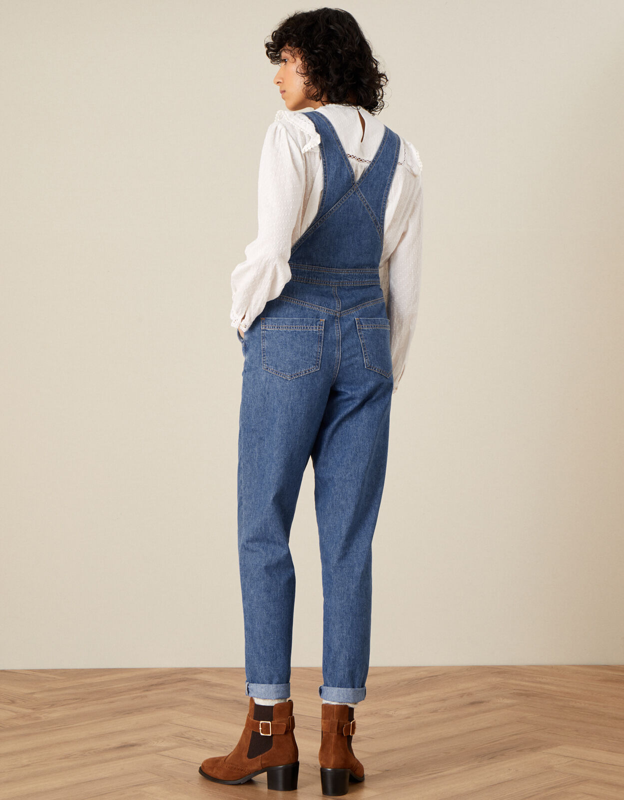 Tia Denim Dungarees Blue | Jumpsuits 
