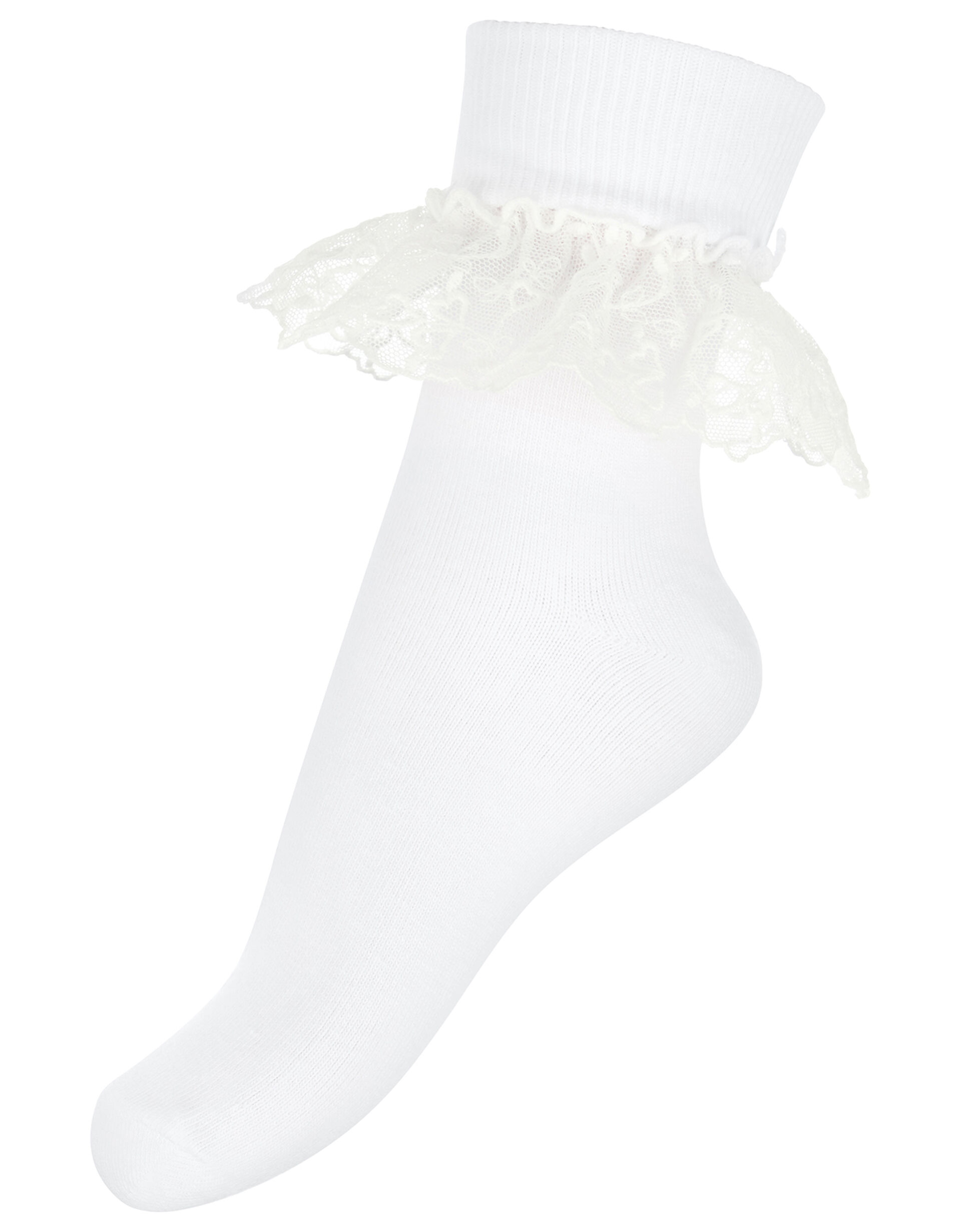 Melissa Heart Lace Socks, White (WHITE), large