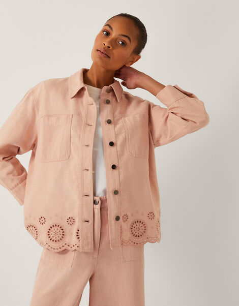 Belle Broderie Shacket, Pink (PINK), large