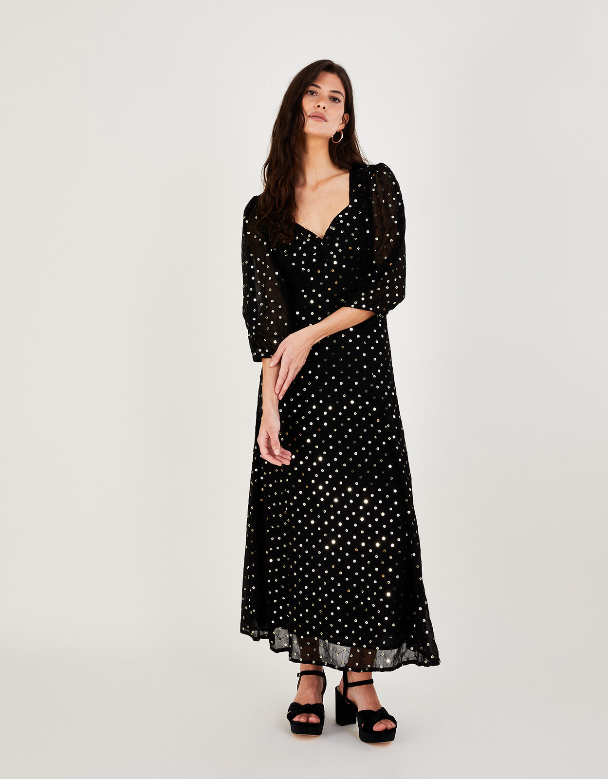 Monsoon black dress outlet