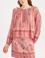 Antik Batik Tajara Paisley Blouse, Orange (CORAL), large