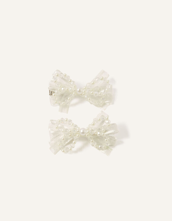 Organza Bow Bridesmaid Hairclip Twinset, , large