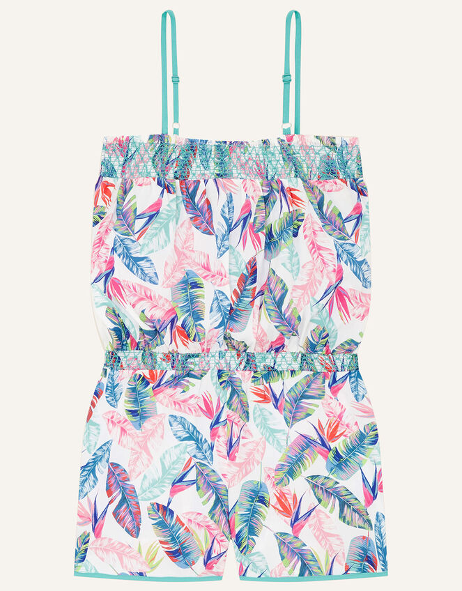 Palm Print Playsuit , Ivory (IVORY), large