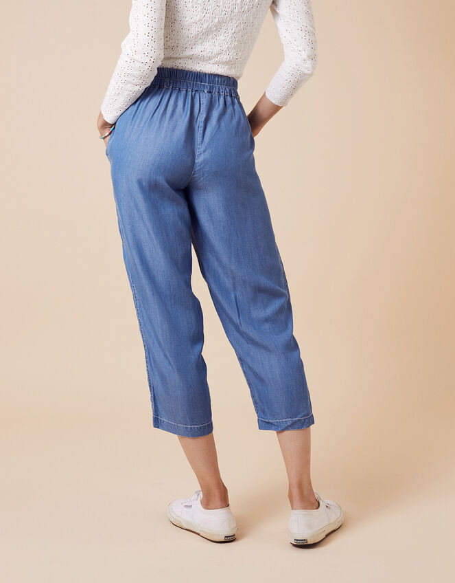 Cropped Trousers in LENZING™ TENCEL™ Denim, Blue (DENIM BLUE), large