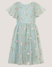 Primrose Embroidered Party Dress, Green (GREEN), large