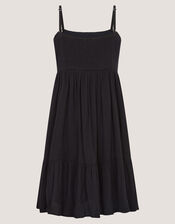 Crochet Sleeveless Dress, Black (BLACK), large