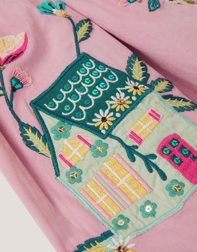 Fairytale Embroidered Cotton Skirt, Purple (LILAC), large