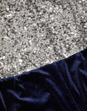Savannah Sequin Velvet Jumpsuit, Blue (NAVY), large