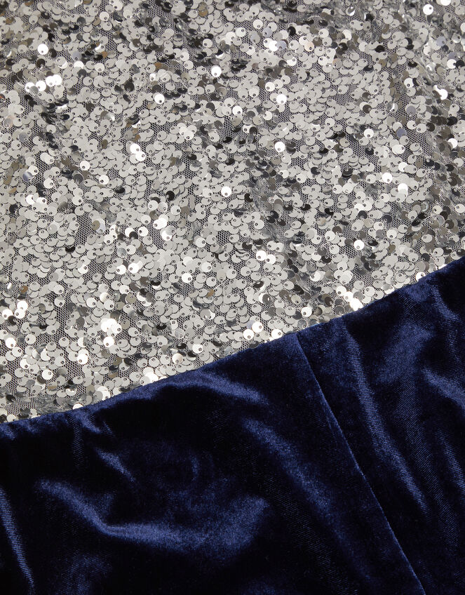 Savannah Sequin Velvet Jumpsuit, Blue (NAVY), large