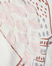 Glitter Owl Pyjama Set in Sustainable Cotton, Ivory (IVORY), large