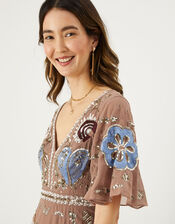 Blakely Embellished Maxi Dress with Recycled Polyester, Pink (BLUSH), large