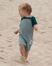 Little Green Radicals Soft Twill Short Dungarees, Blue (PALE BLUE), large