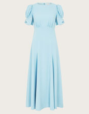 Belle Bow Sleeve Midi Dress, Blue (PALE BLUE), large