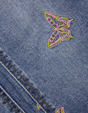 Butterfly Embroidered Jeans, Blue (BLUE), large