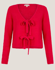 Tina Tie Front Cardigan, Red (RED), large