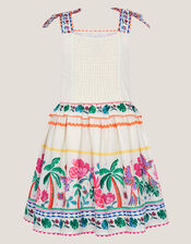 Tropical Print Sundress, Ivory (IVORY), large