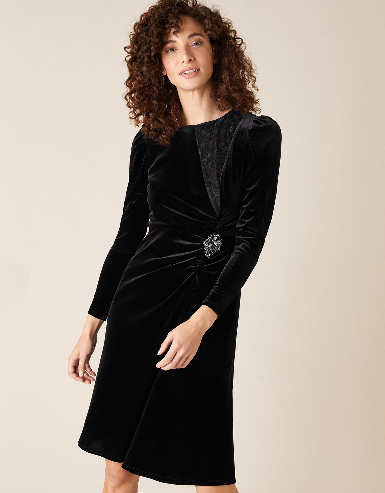 Dress with brooch sale