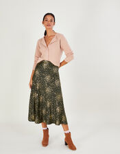 Suki Foil Spot Skirt, Green (KHAKI), large