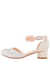 Becky Glitter Corsage Shoe, Pink (PALE PINK), large