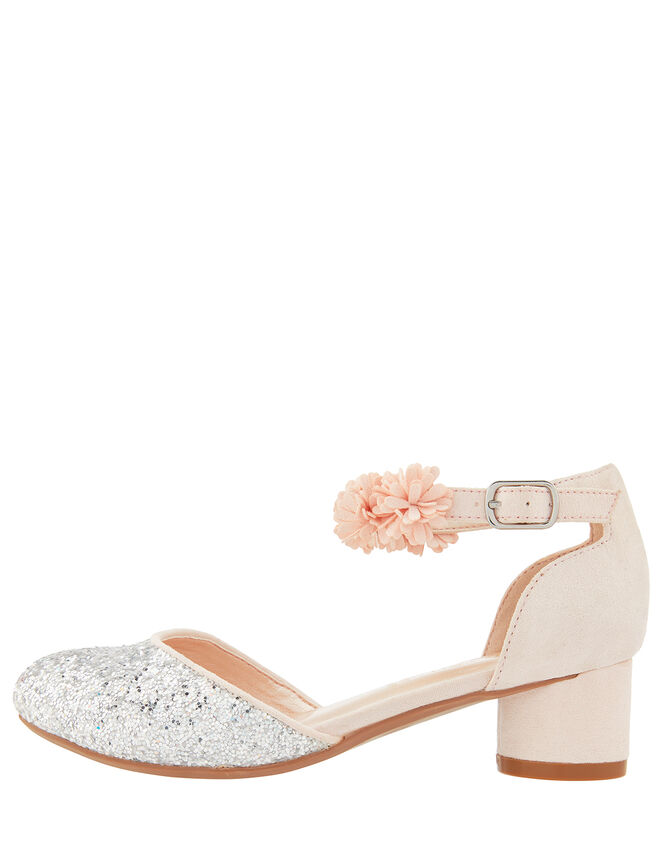Becky Glitter Corsage Shoe, Pink (PALE PINK), large