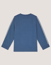 Dinosaur Graphic Long Sleeve T-Shirt, Blue (BLUE), large
