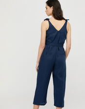 Carletta Jumpsuit in Pure Linen, Blue (NAVY), large
